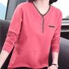 Long-sleeved T-shirt Women's Spring and Autumn Top Large Size New Middle-aged Mother Foreign Versatile Loose Meat-covering Bottoming Shirt