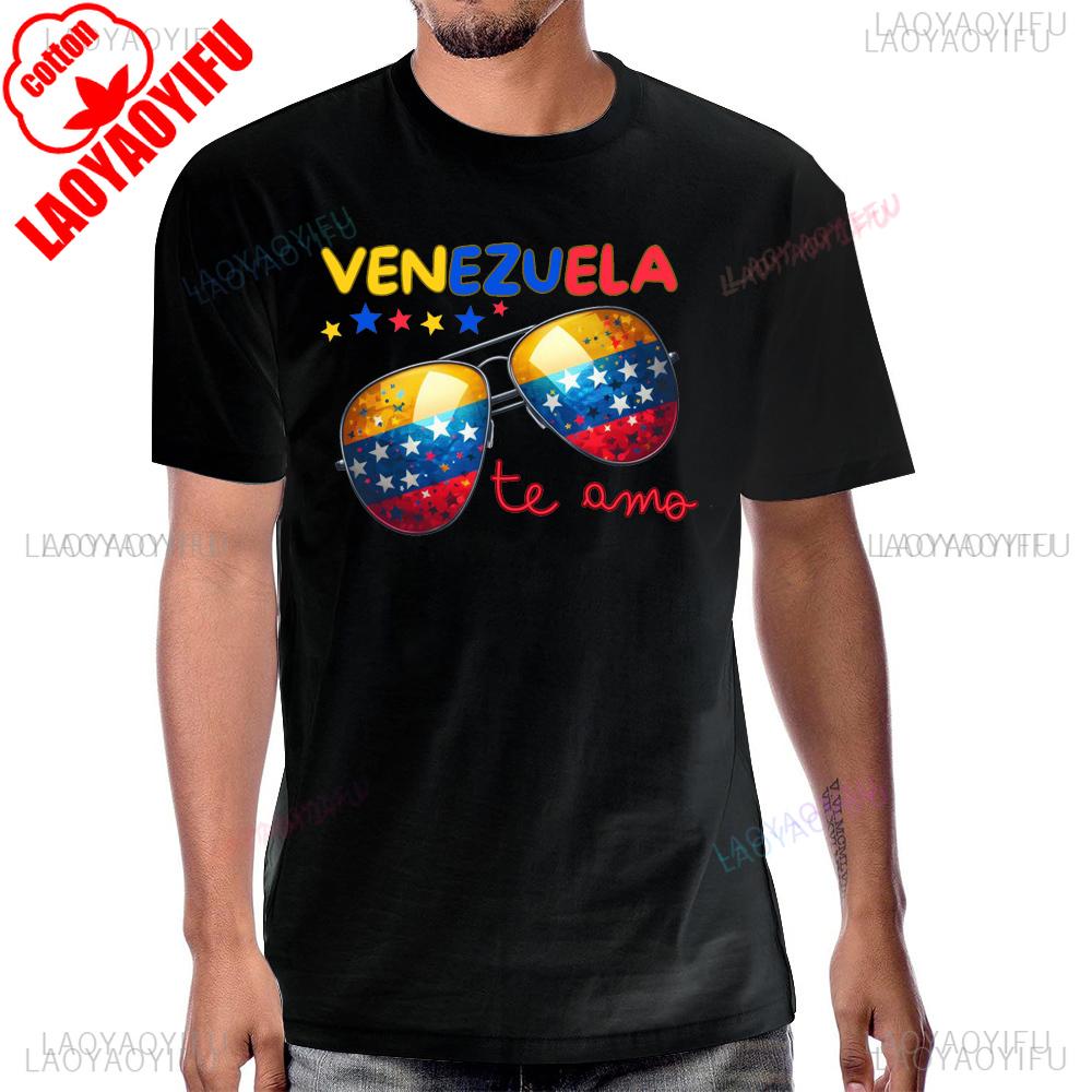 Venezuela Flag Vintage Style Tshirt Casual Fashion Streetwear Hip Hop Short Sleeve Man T Shirt Breathe Comfort Unisex T-shirt