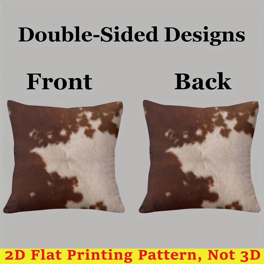 Brown White Cow square Jacquard Pillow Cover for Sofa Office Waist Cushion Cover Home Decorative Pillowcase