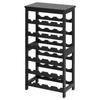 24 Bottle Detachable Wine Rack, 6-Tier Wine Bottle Holder,Solid Bamboo Wood Freestanding Floor Display Wine Storage Shelves with Table Top, for