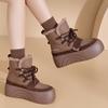 New Autumn and Winter Warm Women's Shoes Thick-soled Inner Height Increase Snow Boots Women's Versatile Velvet Warm Boots Women