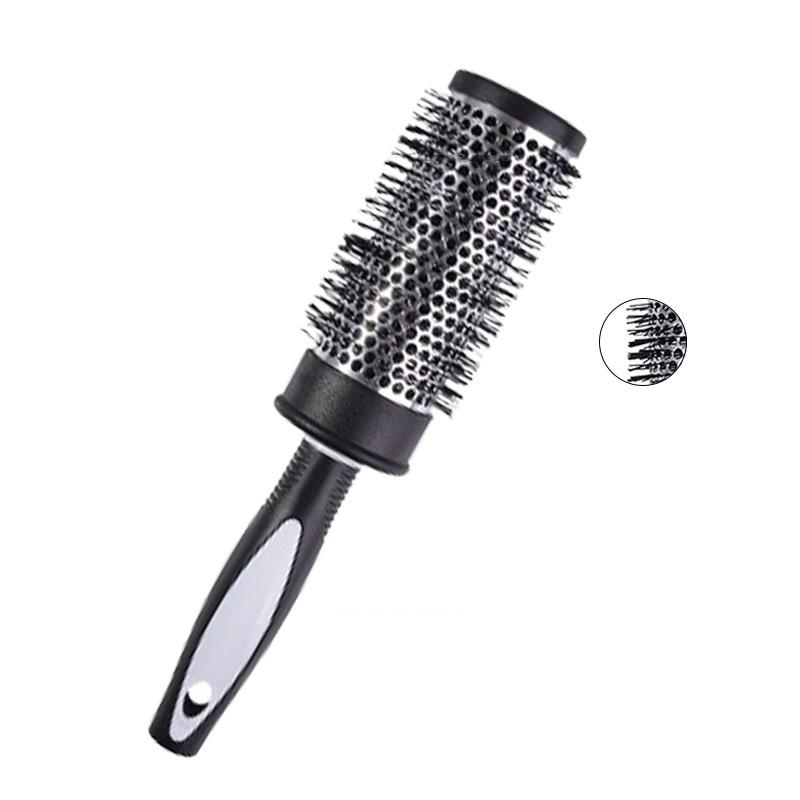 Round Curling Roller Comb Hair Styling Nylon Brush Thermal Aluminum Tube Barrel Hair Comb For Woman Man Hair Blowing And Drying