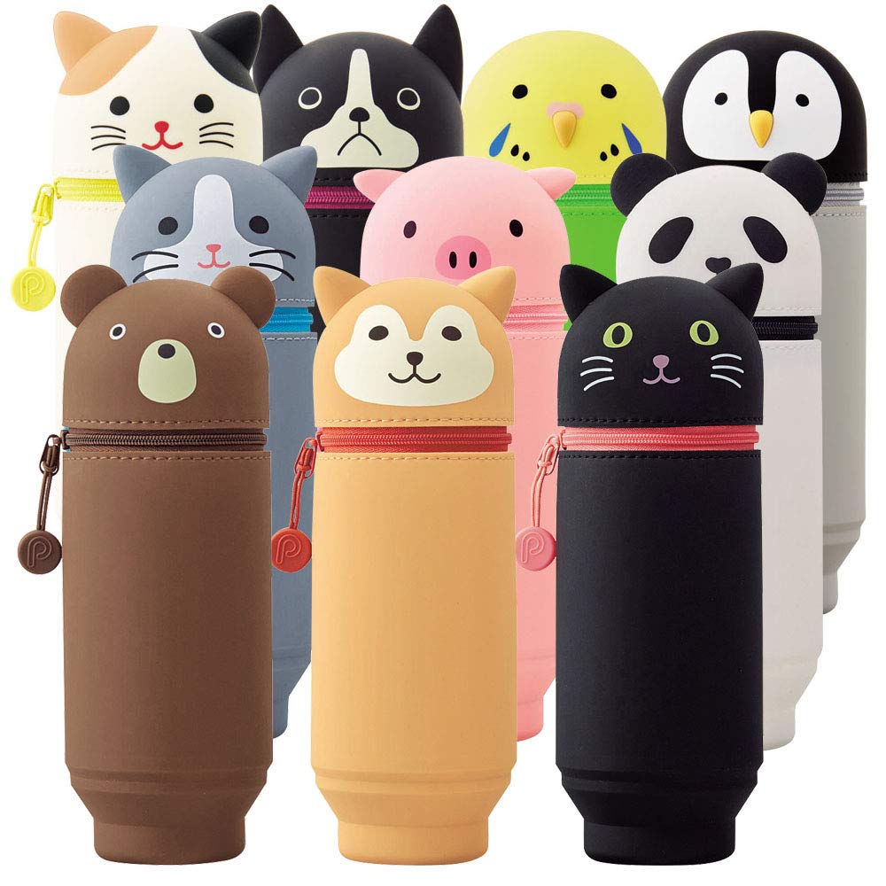 LIHIT LAB Stand Pencil Case BIG PuniLab Kuroneko A7714-3