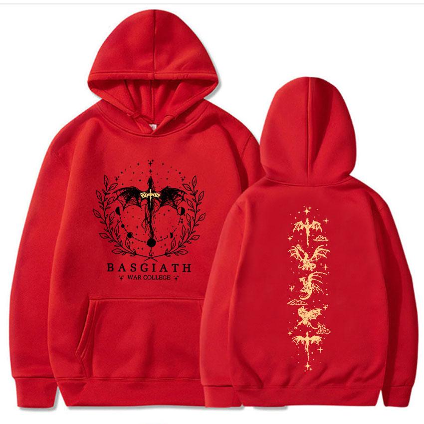 Basgiath War College Hoodies Onyx Storm Dragon Rider Sweatshirts Book Printing Sudaderas Long Sleeve Women Men Clothing