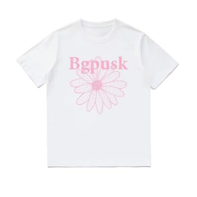 2025 Herbst und Winter Neues Amerikanisches Herren- und Damen-T-Shirt mit Gänseblümchen-Buchstaben-Print, Reine Baumwolle, Rundhals, Hochwertiges T-Shirt