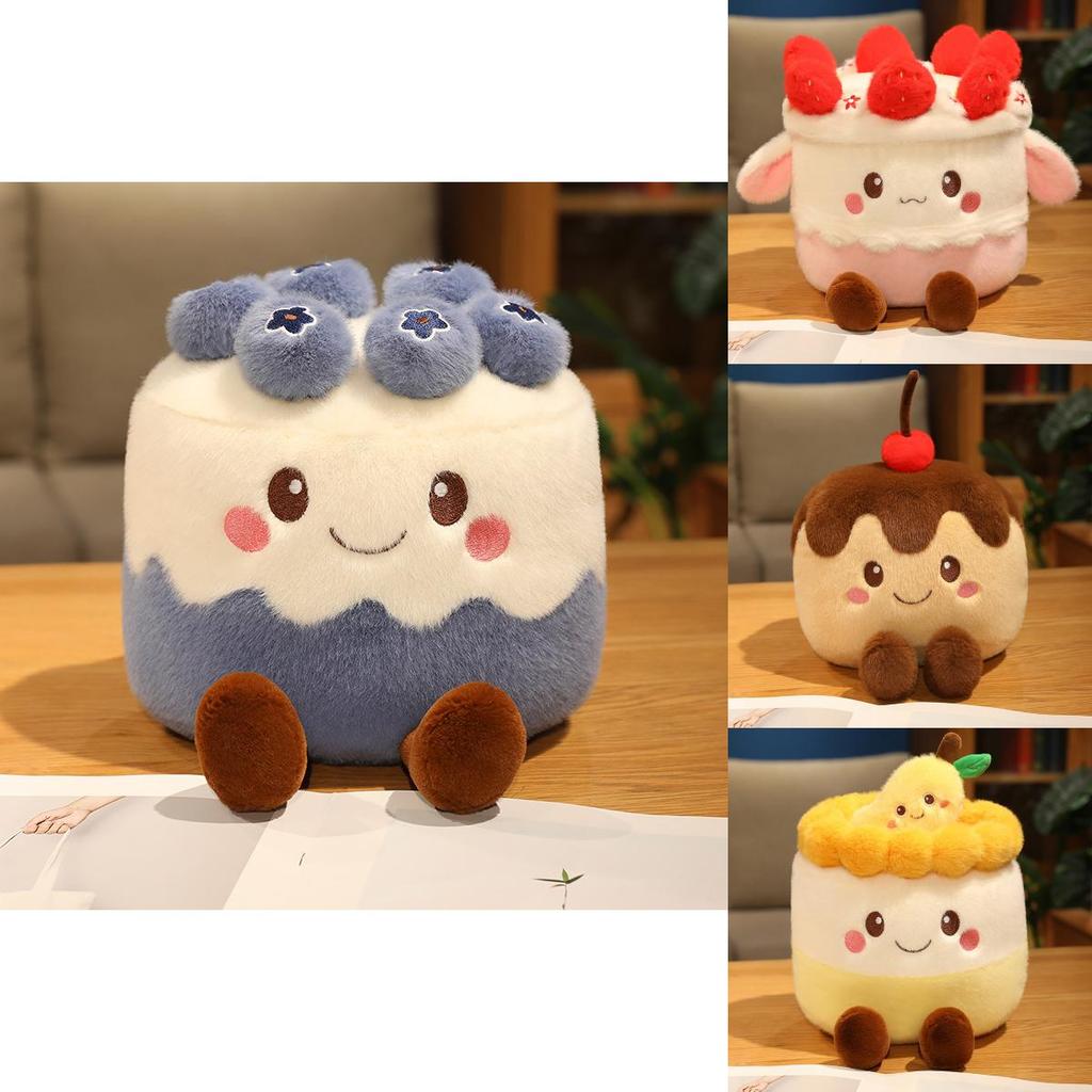Plush Fruit Cake Soft Toy With Pp Cotton Filling For Birthday Gift And Collectors