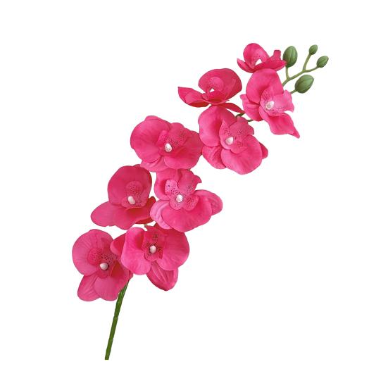 Yousheng 27.5 Inch Artificial Phalaenopsis Flower Branch 9 Full Blooms Fake Silk Orchids with Stem for Home Office Wedding