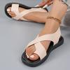 Mode Übergröße Zehenschlaufe Weiche Sohle Rutschfest Abriebfest Plateau Flache Römische Schuhe Sommer Mode Sandalen