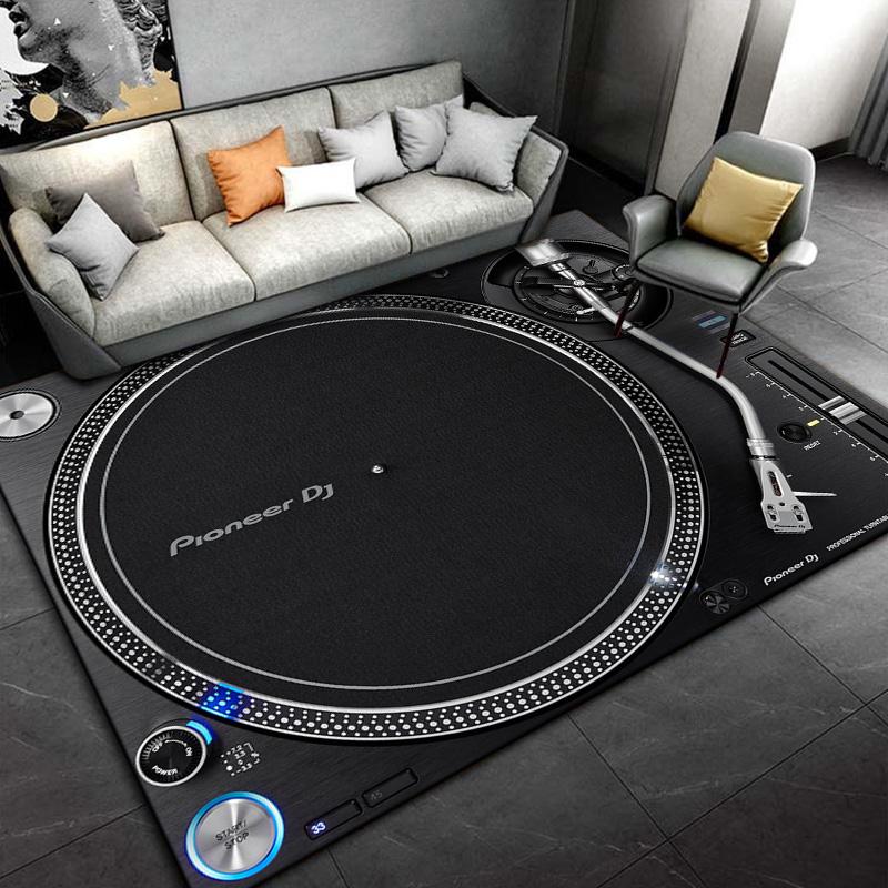 Disc Player Carpet for Living Room Area Rug Decorative Floor Rug Carpet Gift for Anniversary Mother's Day Father's Day Furry Mat