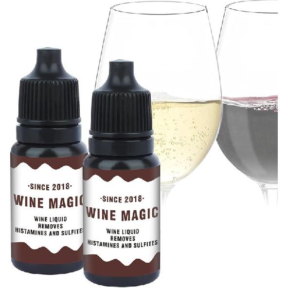 Wine Filter Drops Sulfite Purifier: Wine Filters For Histamines And Sulfite - No More Wine Headaches - Prevent Wine Sensitivities(Bottle of 2) Bottle of 2