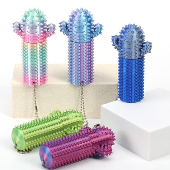 Stress Relief Spiky Cactus Fidget Toy Textured PLA Smiling Cactus Toy Portable Travel Cactus Pain Stimming Tool Sensory Toy