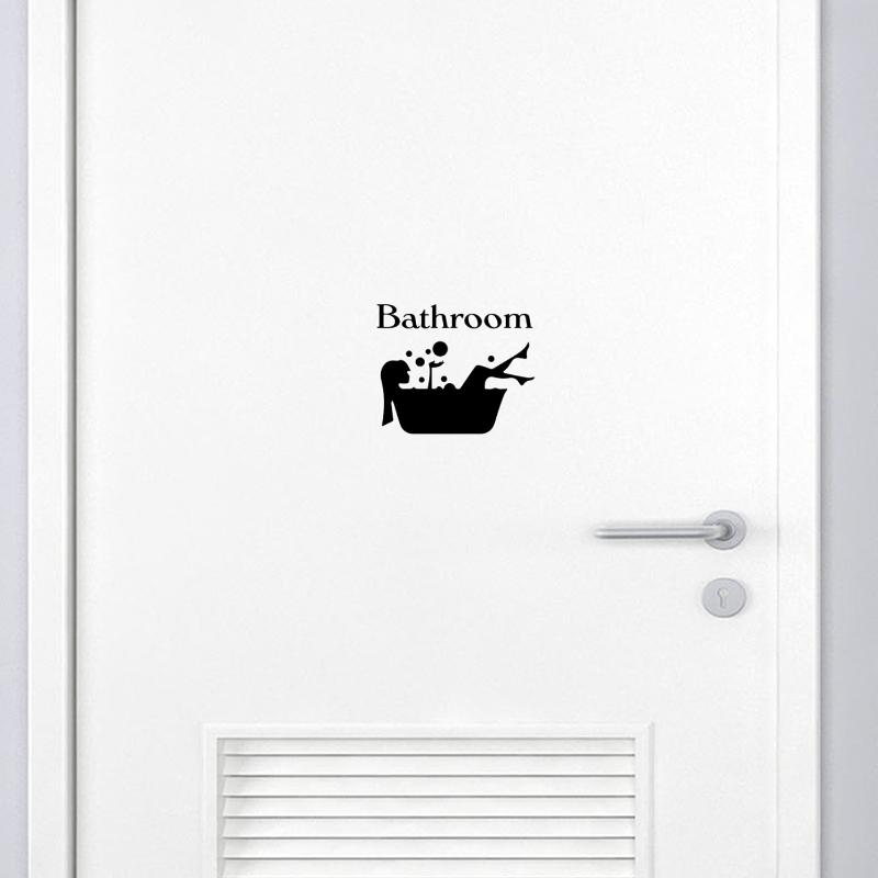 Adesivo Vinilico per Porta Ora del Bagno Decalcomania Artistica Rimovibile per Bagno Adesivi per Porte Bagno Impermeabile Fai da Te Creativo Adesivo Murale