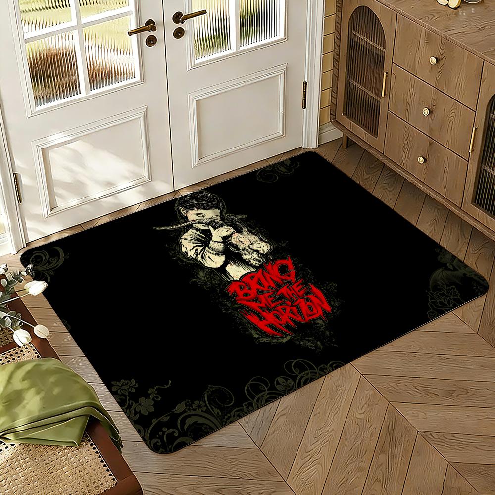 Rock Music Floor Mat Soft Thickened Absorbent Non-Slip Bedroom Living Room Door Mat Home Decor Flannel Rugs