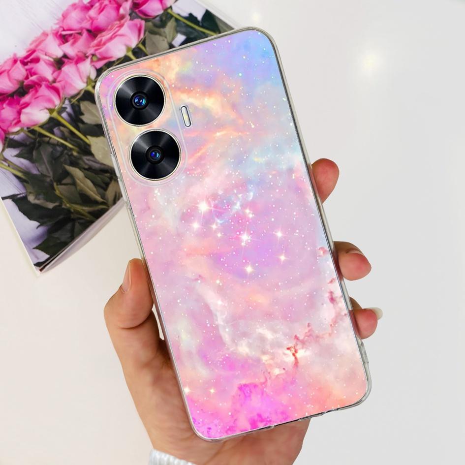 For Realme C55 Case RMX3710 Transparent Cover Fashion Patterns Soft Silicone Phone Cases For Realme C55 4G C 55 RealmeC55 Fundas