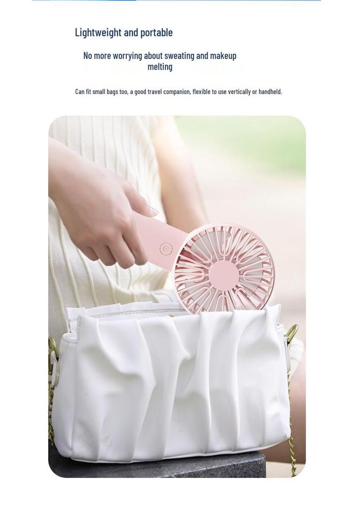 Portable Mini USB Fan: Handheld, Desktop Stand, Quiet, Large Wind Power