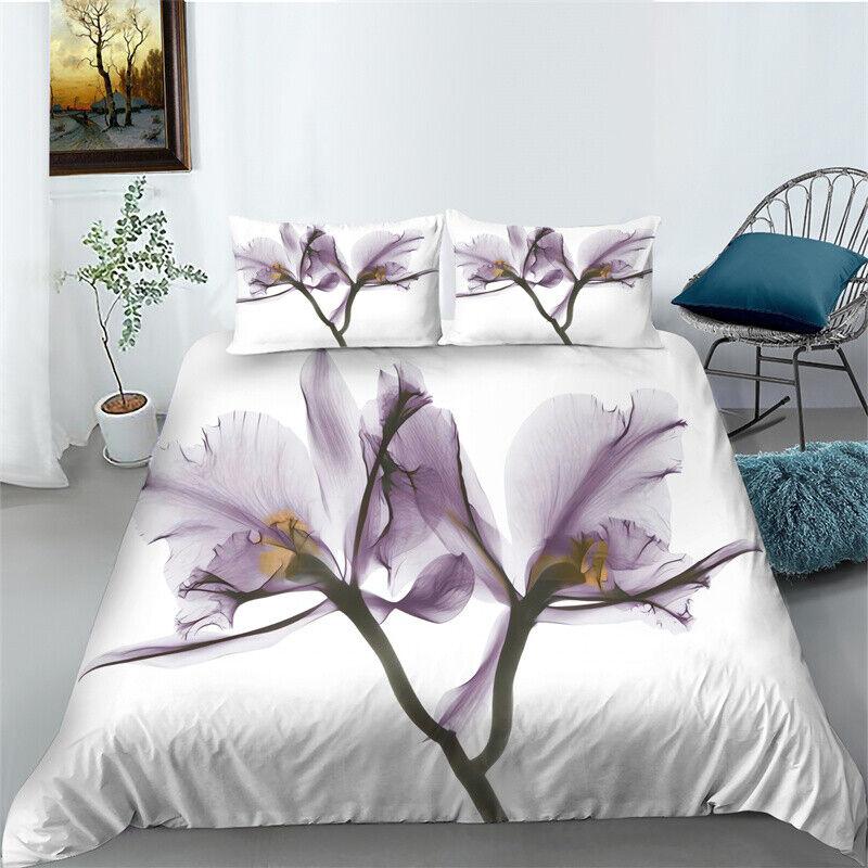 3D Flower Pattern Bedding Quilt/Duvet/Doona Cover Set Pillowcase