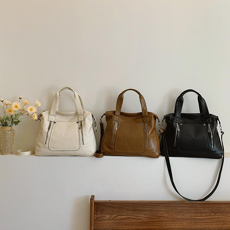 Однотонная деловая сумка большого размера — фото 6