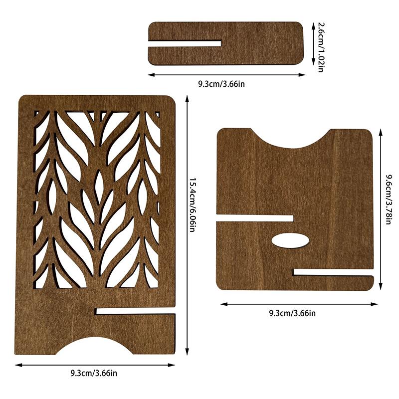 Tragbarer Retro Holz Desktop Handyhalter Hohlmuster Design Ladeständer Verstellbarer Faltbarer Lazy Handy Ständer