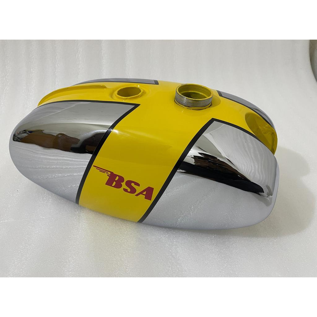 BSA B25 B50 TR25 1971-73 D355 Chrome & Yellow Painted Petrol Fuel Tank |Fit For