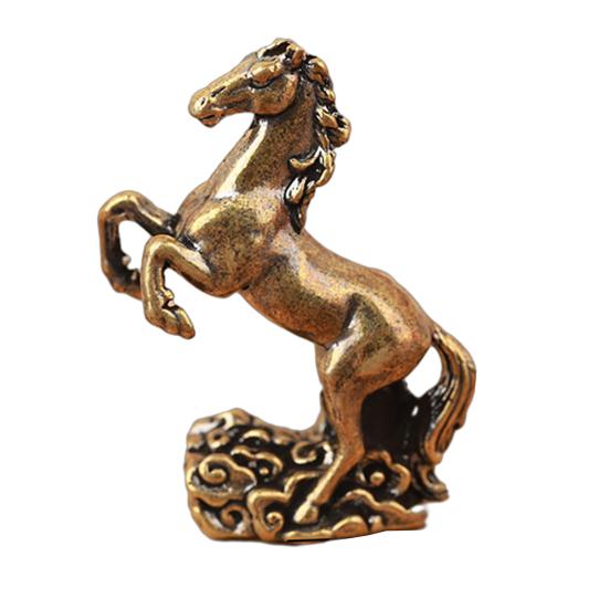 Feng Shui Pferde-Statue 2026 Jahr des Pferdes Tischplatte Messing Ornamente Chinesisches Neujahrssegen Souvenir Tierkreis Tier Skulptur für Festival Heimdeko