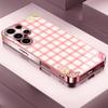 New Cute girl plaid PhoneCase for Samsung Galaxy S26 S25 S24 S23 S22 FE Ultra Plus Built-in glass feel bare machine Men women
