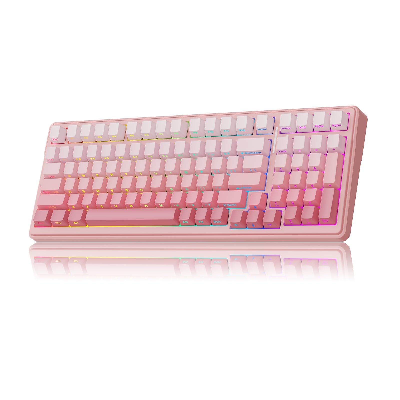 

MechLands Aula F99 Wireless Gaming Keyboard with 8000mAh Creamy Gasket Programmable Lubricated Linear Compatible 96% Battery, Construction,