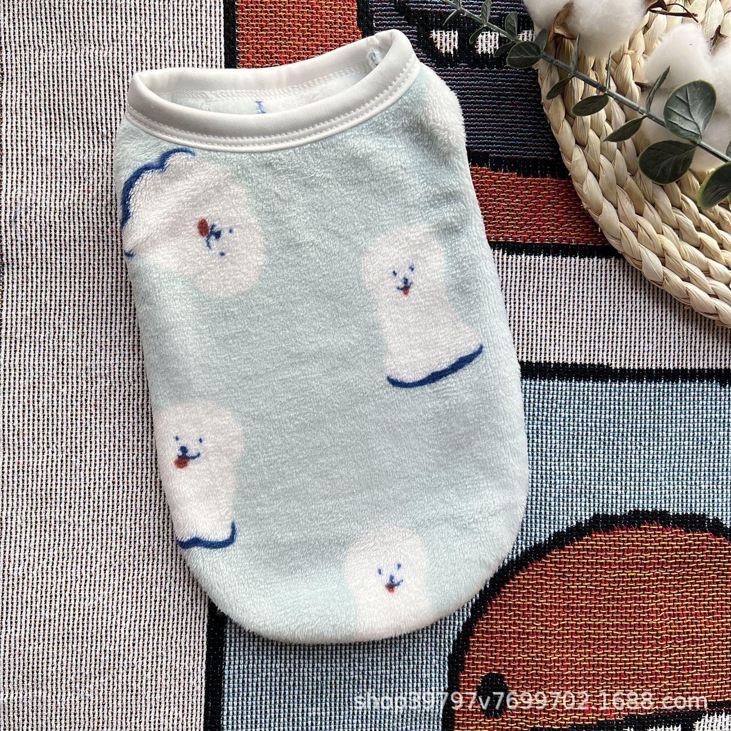 

Dog Clothes Printed Flannel Vest Small Medium Dog Teddy VIP XXL