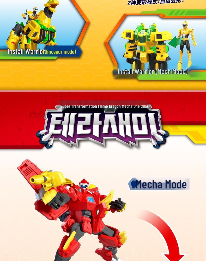 Zhan Gao Mini Force Super Dinosaur Power Series 2 Transforming Mecha Robot Toy