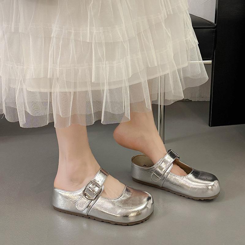2025 casual new retro niche ugly cute Velcro versatile niche non-slip soft bottom Mary Jane