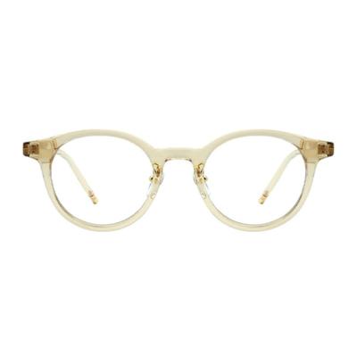 Oart Handke BROWN CRYSTAL Round Clear Horn-Rimmed Glasses