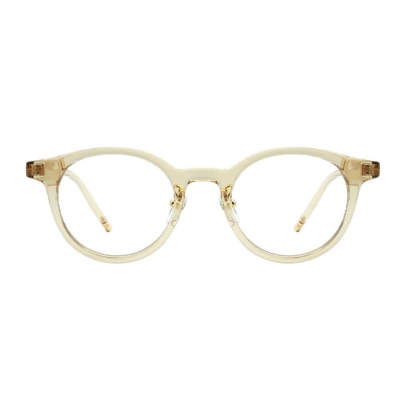 Oart Handke BROWN CRYSTAL Round Clear Horn-Rimmed Glasses