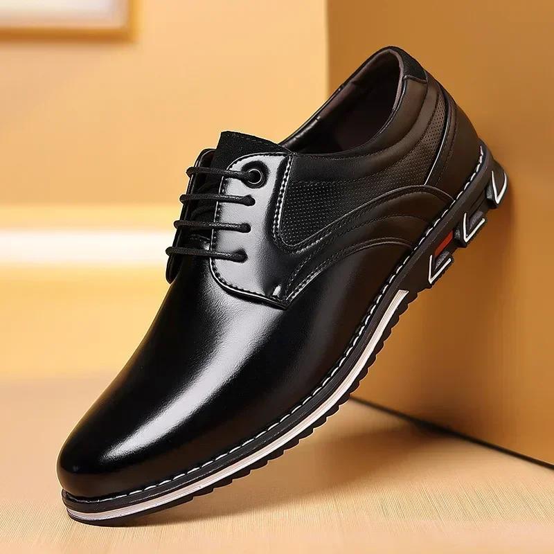 

Men S Casual Leather Shoe Spring Men S Shoes Comfortable Work Shoes Male Soft Non-Slip Loafers Summer Flat Shoe 48