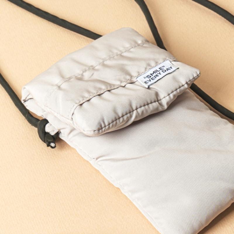 Daiso Volume Padded Mini Crossbody Bag Grey