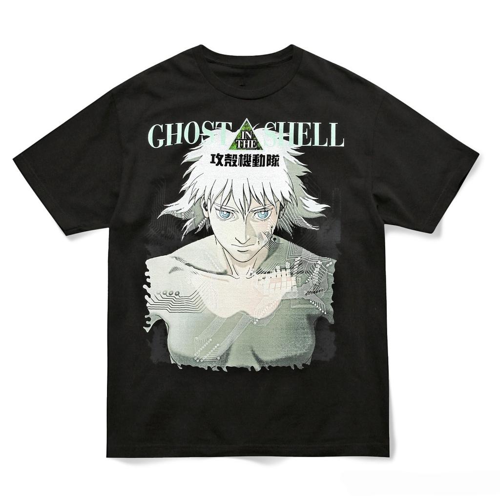 Anime Ghost in the Shell Graphic TShirt 100Cotton Oversized unisex Shirt Unisex Short Sleeve ONeck Women Y2k Selling Popular