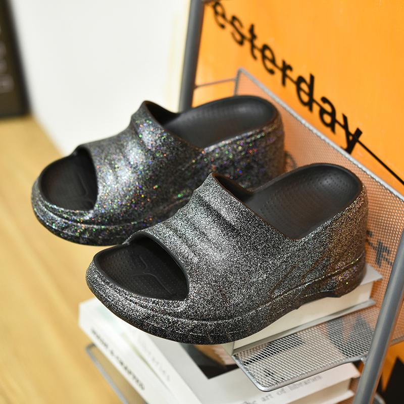 Vintage Women Slippers Brand New Integrated Slipper Female Light Summer Casual Shoes Soft 10cm Conspicuous Heightening Shoe 41