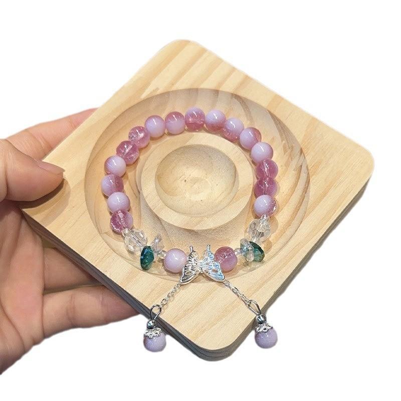 Gradient Crystal Butterfly Bracelet - Simple and Versatile Student Jewelry