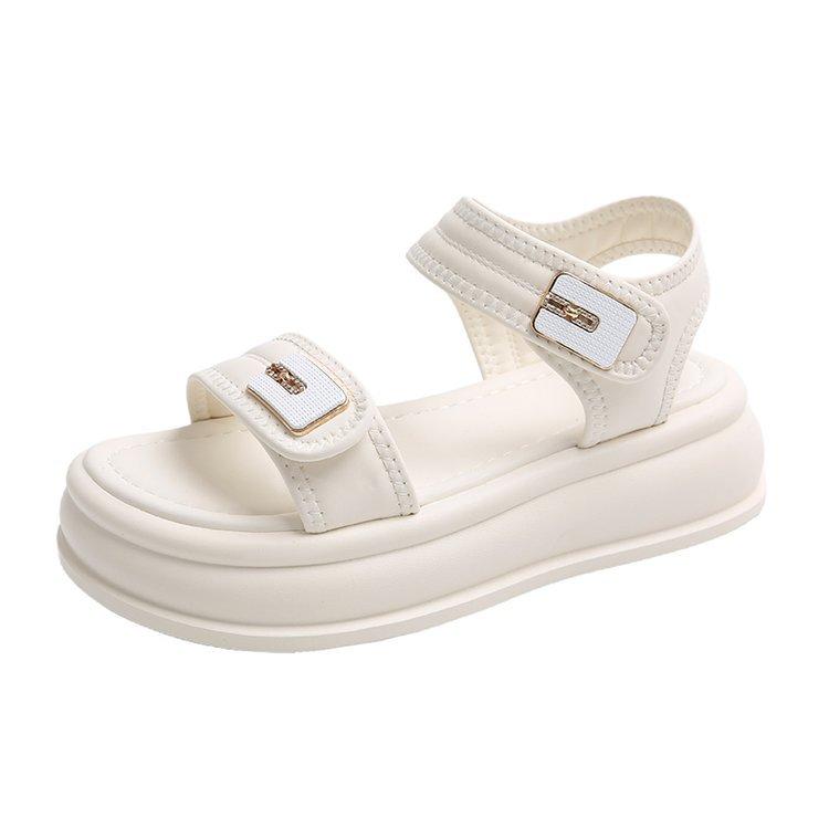 22 spring and summer new large size sandals sports style one-character open-toed thick-soled sandals 36