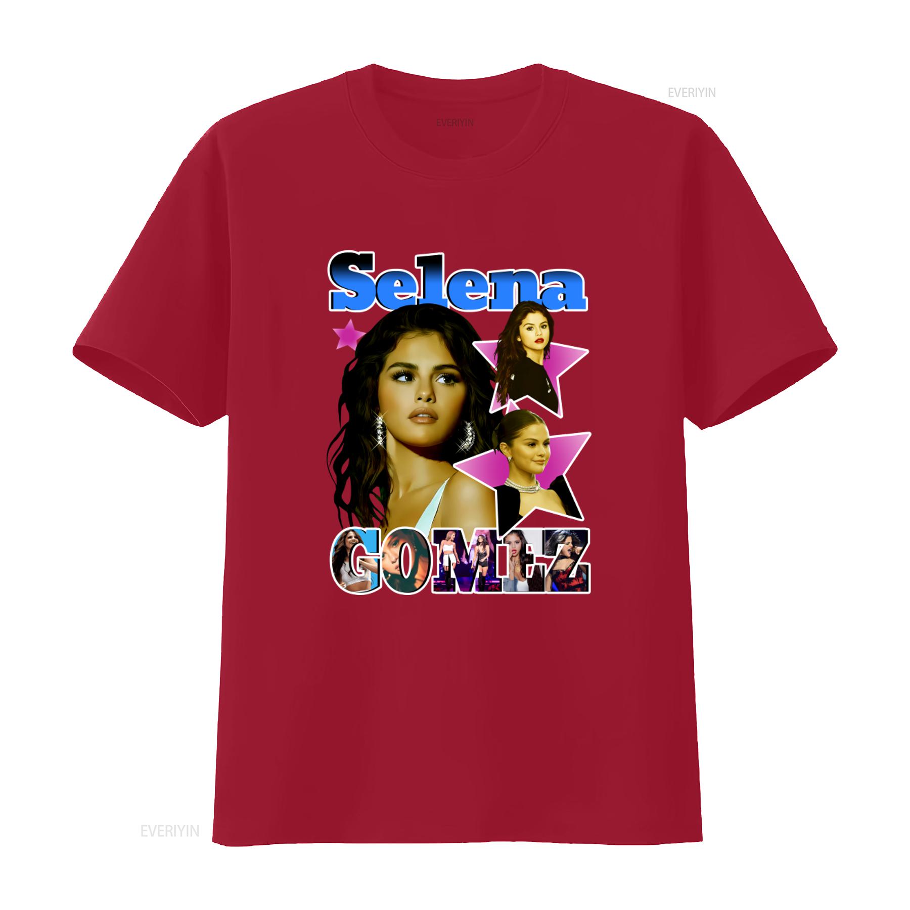 

Selena Gomez Cotton T Shirt for S 4XL FR920 vintage Washed Soft designer clothes streetwear Unisex Casual Versatile Stretched S
