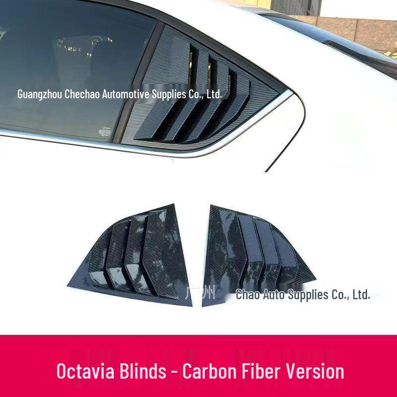 Mustang-Style Rear Window Louvers for 08-24 Octavia - Decorative Air Vent Corner Accessory