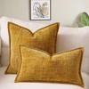 Woven Thick Cushion Cover Yarn Texture Throw Pillow Covers Edge Pressed Sofa Cushion Covers for Home Bedroom Living Room Decor