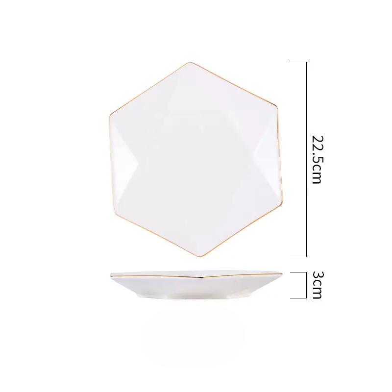 

Премиальная Новая Керамическая Посуда Скандинавский Стиль Простой Чисто Белый Четыре Угла Поднятые Ножки Домашняя Роскошная Комбинация Обеденные Тарелки