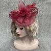 European and American bridal headgear veil retro feather mesh top hat party banquet hair accessories exaggerated top hat headgear