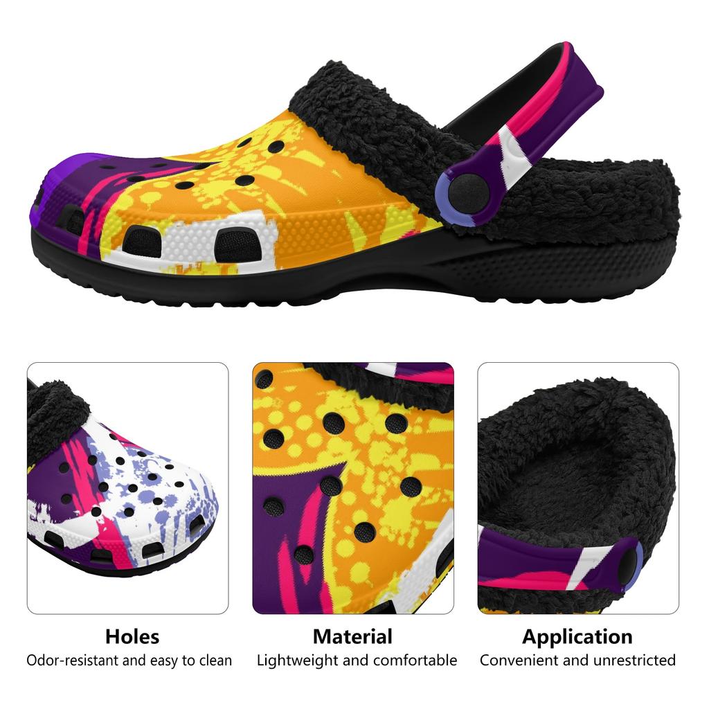 1 Paar Comfort Pluche Gevoerde EVA Klompen Voor Heren Dames Knusse Instappers Winter Warme Schoenen Lichtgewicht Voor Binnen Buiten Gebruik