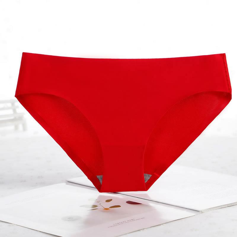 Seamless Panties Quick Drying Simple Girls Underwear Ice Silk Breathable Hip Lift Pants Plus Size Women's Low-rise Briefs