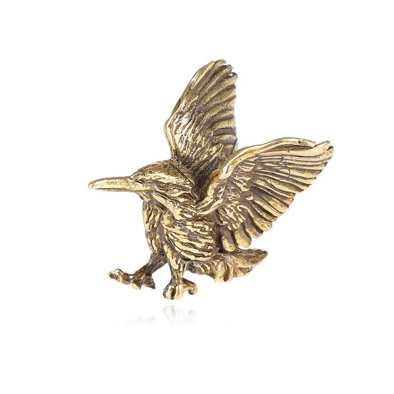 Brass Opening Wing Mini Eagle Bird Art Decoration Home Living Room Office Tea House Yoga Room Decoration Statue Sculpture Gift