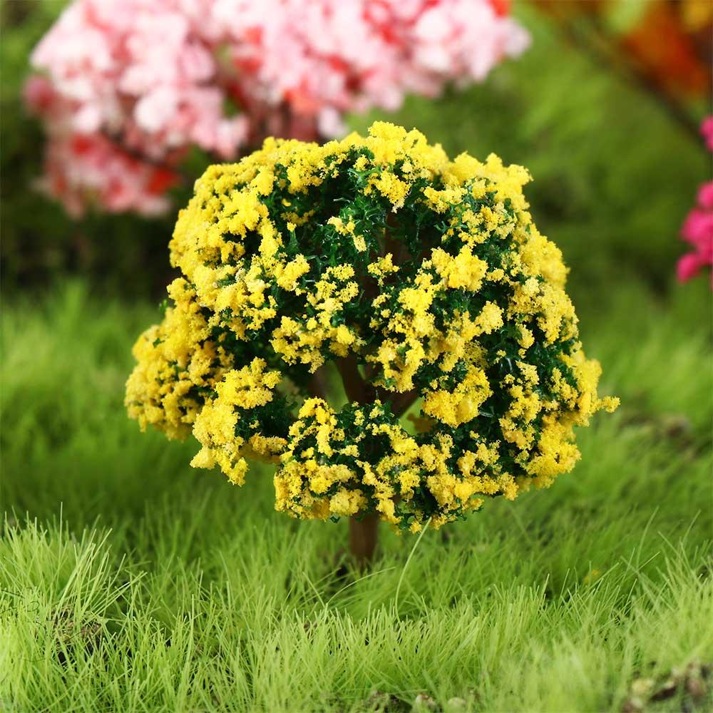 Plastic Simulation Trees Landscape Rural Style Micro Figurines Durable Sakura Miniatures Yard