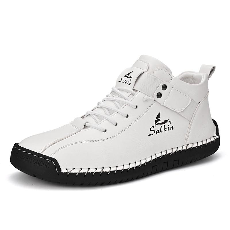 Handmade Leather Men's Casual Shoes Fashion Design Sneakers New Arrival Ankle Boots  Outdoor Non-Slip Basic Boots Walking Shoes