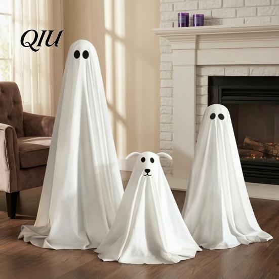 Mysterious Lawn Decorations for Party Halloween Ghost Dog Decoration, Spooky Ornament with LED Lights And Easy Assembly Ornaments Remote Control,