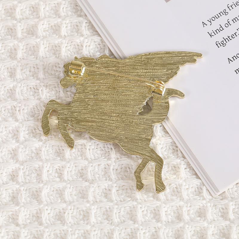 Fashion Zodiac Colorful Flying Horse Brooches For Women Clothing Coat Accessries Gifts