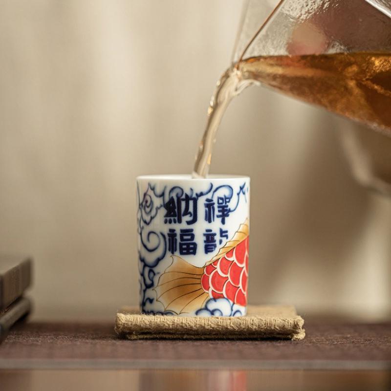 Mutton Fat Jade Porcelain Master Cup with Auspicious Dragon Design Chinese Gongfu Teaware for Tea Ceremony Collector Gift